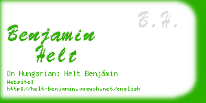 benjamin helt business card