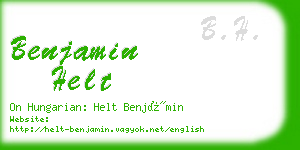 benjamin helt business card